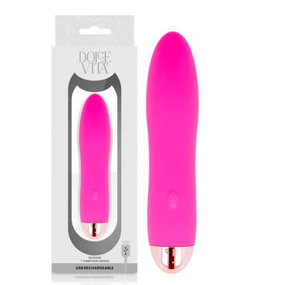 DOLCE VITA - VIBRADOR RECARGABLE CUATRO ROSA 7 VELOCIDADES