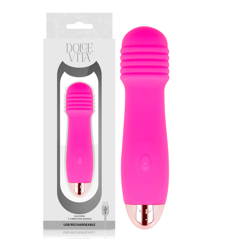 DOLCE VITA - VIBRADOR RECARGABLE TRES ROSA 7 VELOCIDADES