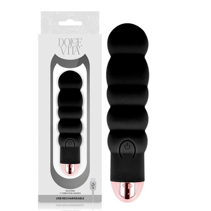 DOLCE VITA - VIBRADOR RECARGABLE SIX NEGRO 7 VELOCIDADES