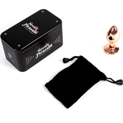 SECRETPLAY - PLUG ANAL DE METAL ORO ROSA TAMAÑO PEQUEÑO 7 CM