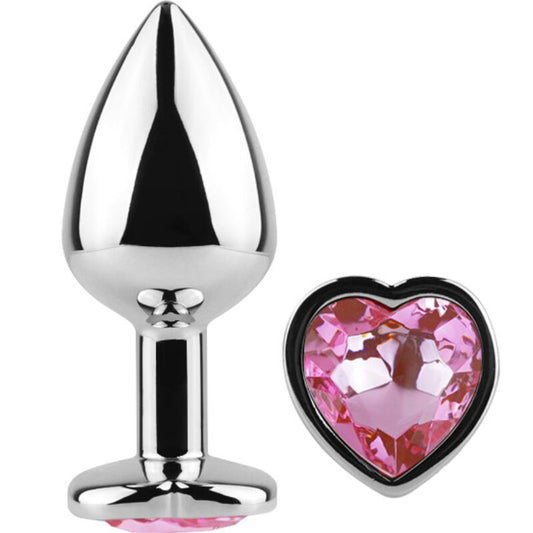 SECRETPLAY - PLUG ANAL DE METAL CORAZÓN FUCSIA TAMAÑO PEQUEÑO 7 CM