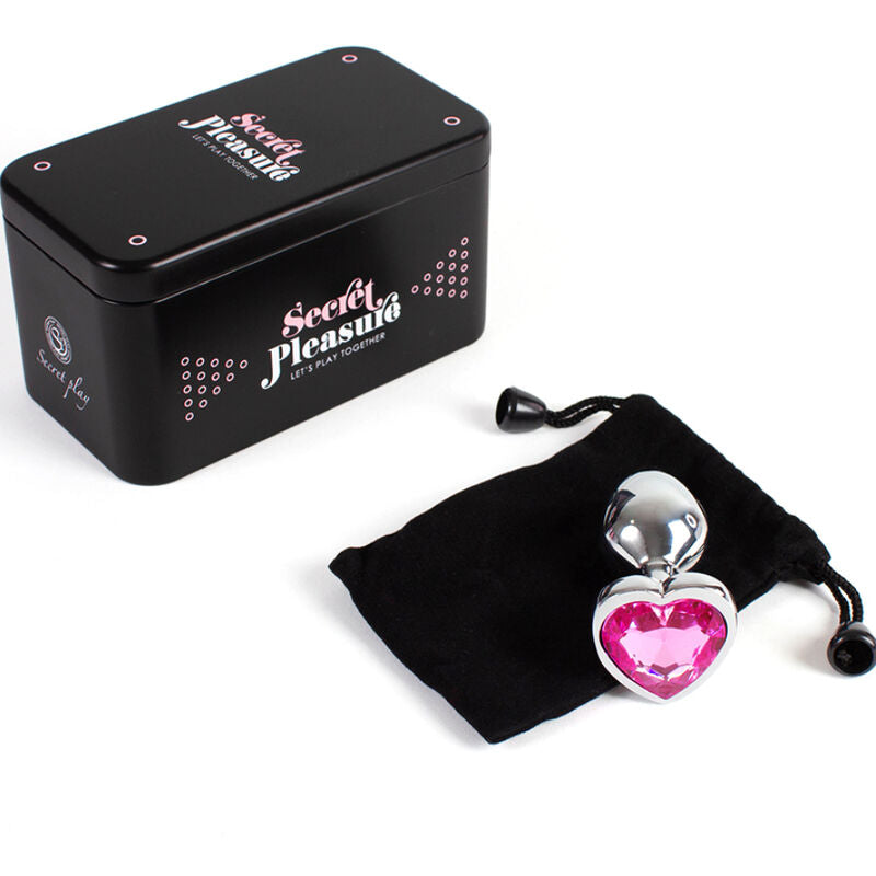 SECRETPLAY - PLUG ANAL DE METAL CORAZÓN FUCSIA TAMAÑO PEQUEÑO 7 CM