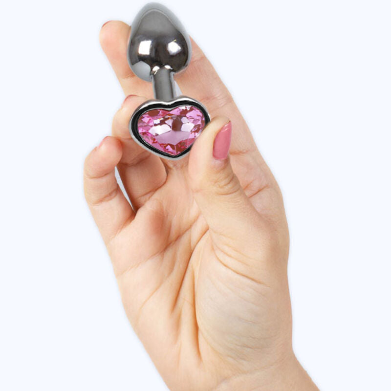 SECRETPLAY - PLUG ANAL DE METAL CORAZÓN FUCSIA TAMAÑO PEQUEÑO 7 CM