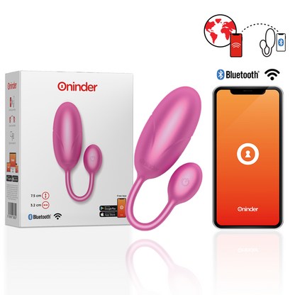 ONINDER - HUEVO VIBRADOR TOKIO ROSA 7,5 X 3,2 CM APLICACIÓN GRATUITA