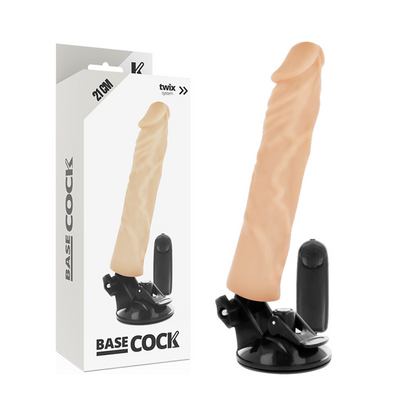 BASECOCK - VIBRADOR REALISTA CONTROL REMOTO CARNE 21 CM -O- 4 CM