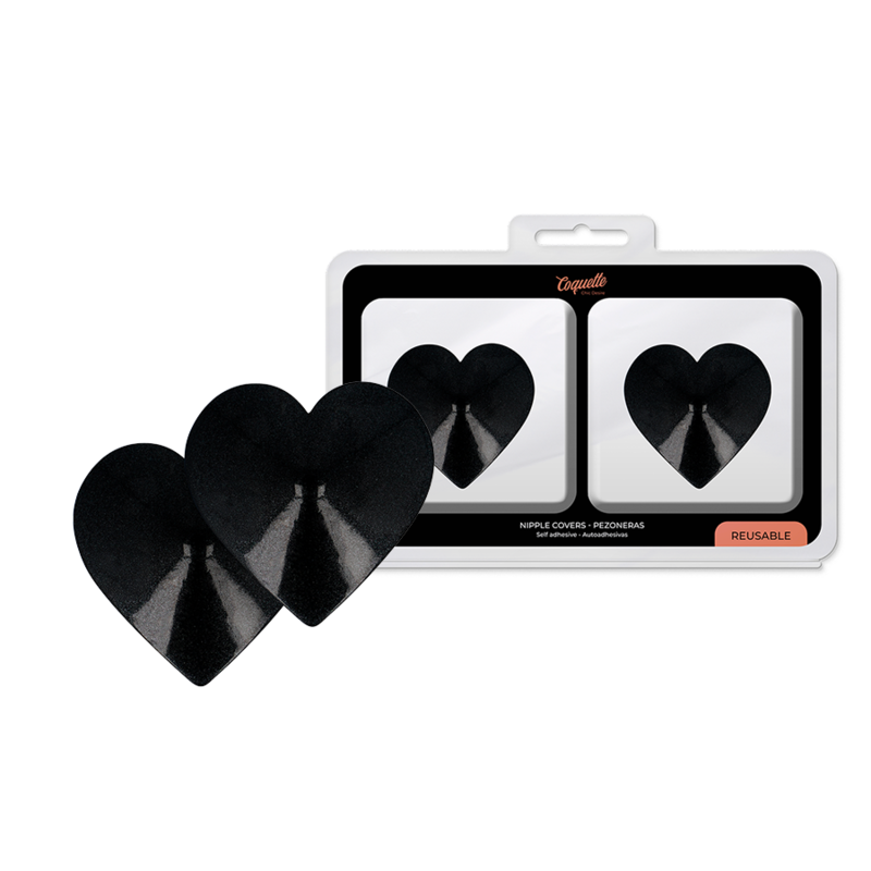 COQUETTE CHIC DESIRE - CUBREPEZONES CORAZONES NEGROS