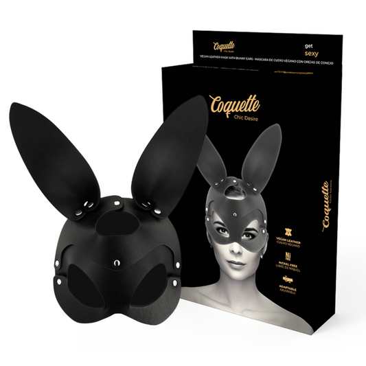 COQUETTE CHIC DESIRE - MASCARILLA DE CUERO VEGANO CON OREJAS DE CONEJO