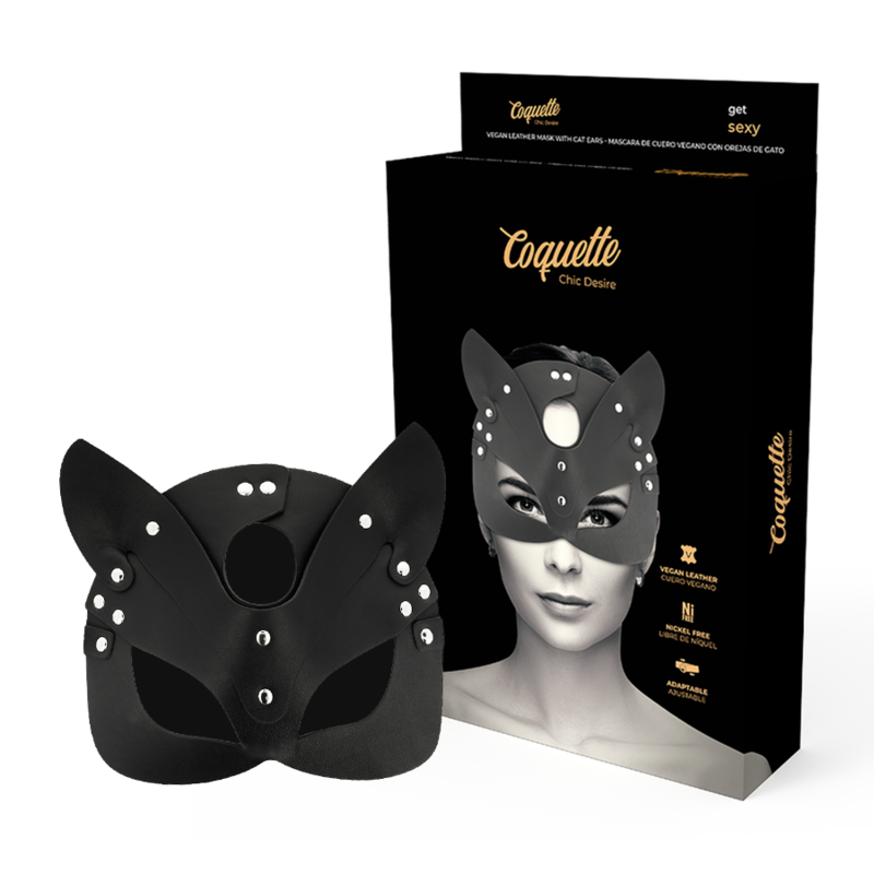 COQUETTE CHIC DESIRE - MASCARILLA DE CUERO VEGANO CON OREJAS DE CONEJO