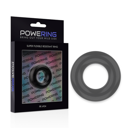 POWERING - ANILLO PARA EL PENE SUPER FLEXIBLE Y RESISTENTE 3.8CM PR04 NEGRO