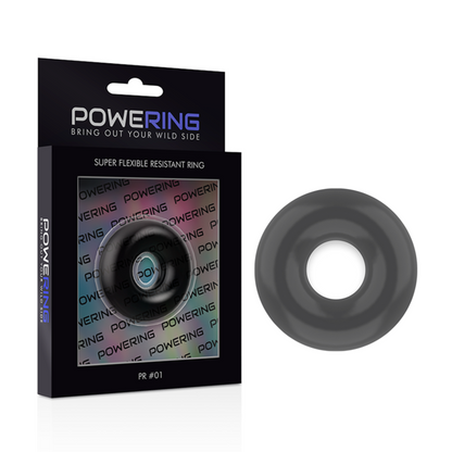 POWERING - ANILLO PARA EL PENE SUPER FLEXIBLE Y RESISTENTE 3,5CM NEGRO