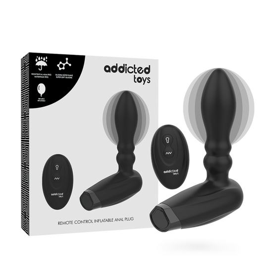 JUGUETES ADICTOS - ENCHUFE INFLABLE CONTROL REMOTO - 10 MODOS DE VIBRACIÓN