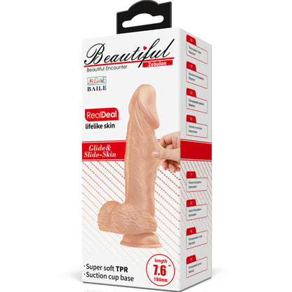 BAILE - BEAUTIFUL ENCOUNTER ZEBULON FLEXIBLE REALISTIC DILDO 19.4 CM NATURAL