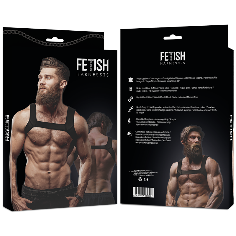 ACTITUD SUMISIVA FETICHE - ARNÉS DE PECHO DE NEOPRENO PARA HOMBRE TALLA M