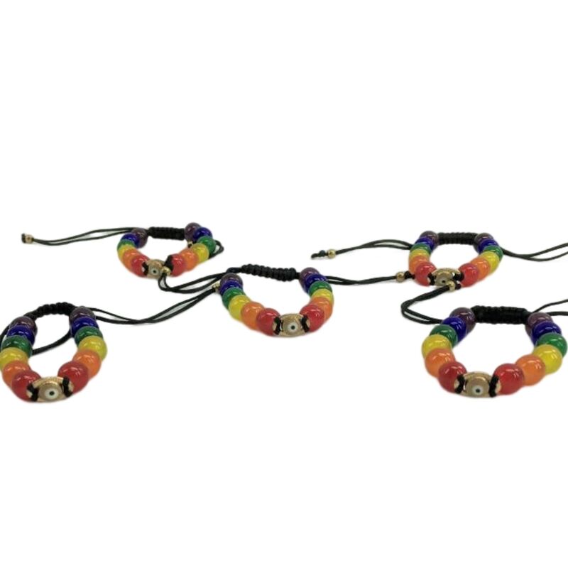 ORGULLO - PULSERA CON OJO TURCO Y BANDERA LGBT