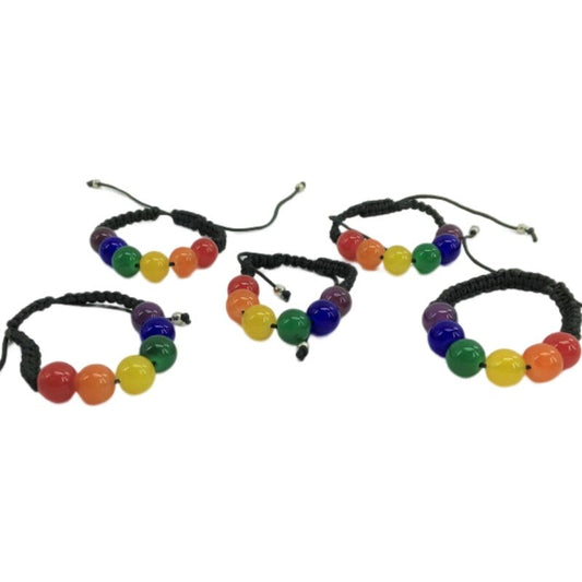 PULSERA DE BOLAS PEQUEÑAS CON BANDERA ORGULLO - LGBT