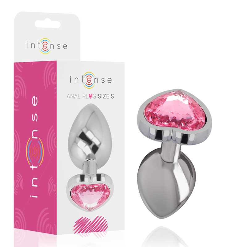 INTENSE - PLUG ANAL DE METAL ALUMINIO CORAZÓN ROSA TALLA S