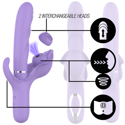 INTENSE - VIBRADOR MULTIFUNCIÓN RECARGABLE BILLIE SUCCIÓN Y PULSACIÓN MORADO