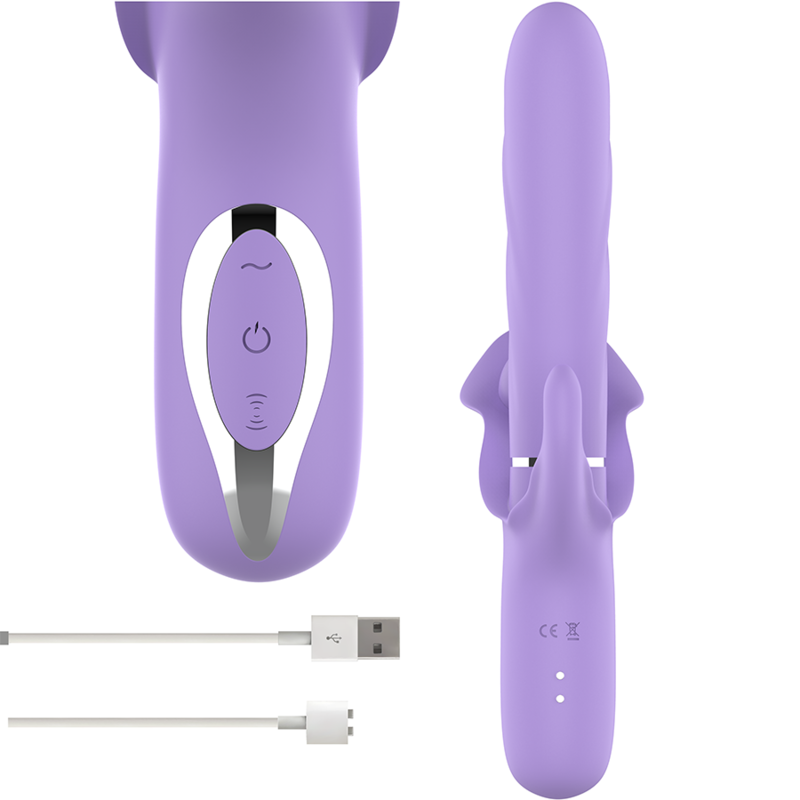 INTENSE - VIBRADOR MULTIFUNCIÓN RECARGABLE BILLIE SUCCIÓN Y PULSACIÓN MORADO