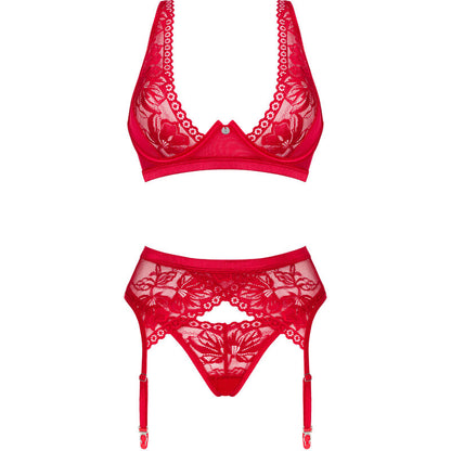 OBSESSIVE - SET LACELOVE TRES PIEZAS ROJO XS/S