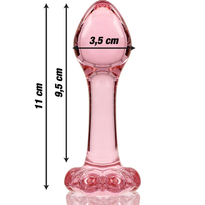 SERIE NEBULA DE IBIZA - MODELO 2 PLUG ANAL CRISTAL BOROSILICATO TRANSPARENTE 11 CM -O- 3,5 CM