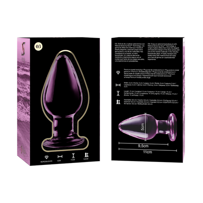 SERIE NEBULA DE IBIZA - MODELO 3 PLUG ANAL CRISTAL BOROSILICATO TRANSPARENTE 11 CM -O- 5 CM