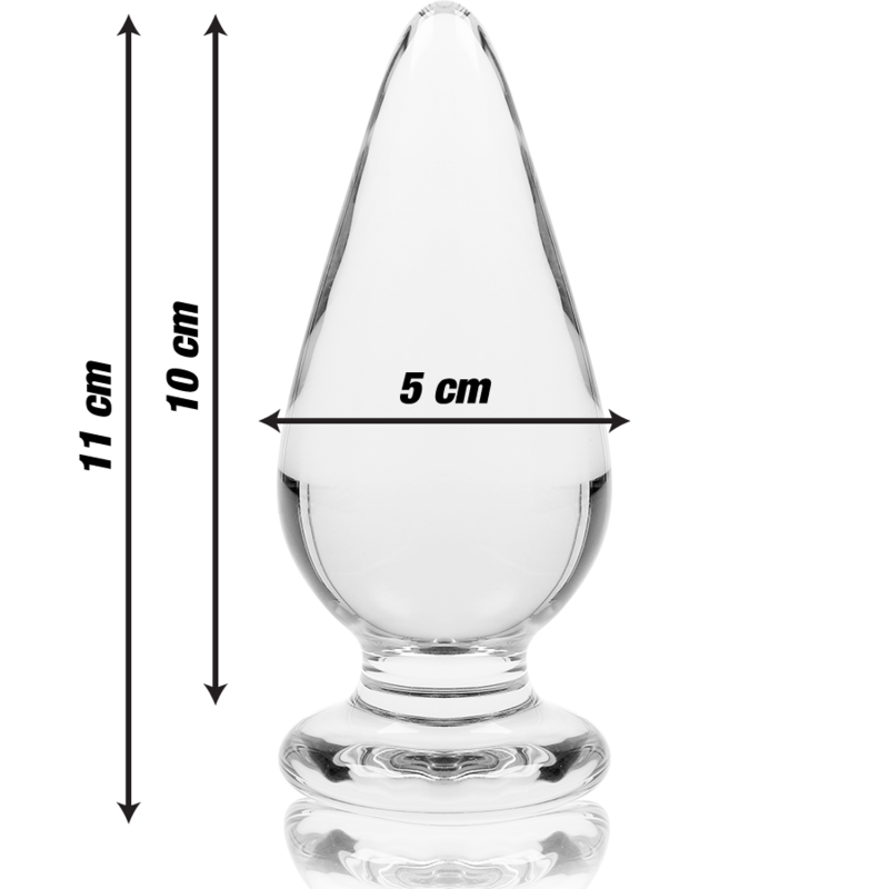 SERIE NEBULA DE IBIZA - MODELO 4 PLUG ANAL CRISTAL BOROSILICATO TRANSPARENTE 11 CM -O- 5 CM