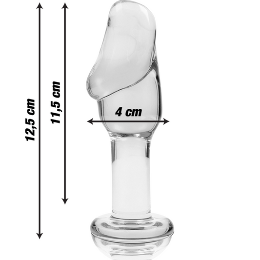 SERIE NEBULA DE IBIZA - MODELO 6 PLUG ANAL CRISTAL BOROSILICATO TRANSPARENTE 12,5 CM -O- 4 CM