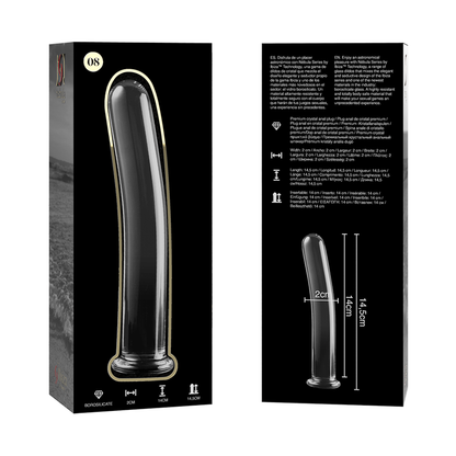 SERIE NEBULA DE IBIZA - MODELO 8 DILDO CRISTAL BOROSILICATO TRANSPARENTE 14,5 CM -O- 2 CM