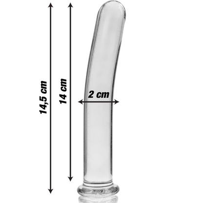 SERIE NEBULA DE IBIZA - MODELO 8 DILDO CRISTAL BOROSILICATO TRANSPARENTE 14,5 CM -O- 2 CM