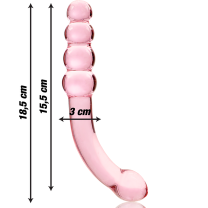 SERIE NEBULA DE IBIZA - MODELO 14 DILDO CRISTAL BOROSILICATO TRANSPARENTE 18,5 CM -O- 3 CM