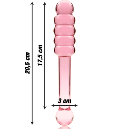 SERIE NEBULA DE IBIZA - MODELO 20 DILDO CRISTAL BOROSILICATO TRANSPARENTE 20,5 CM -O- 3 CM