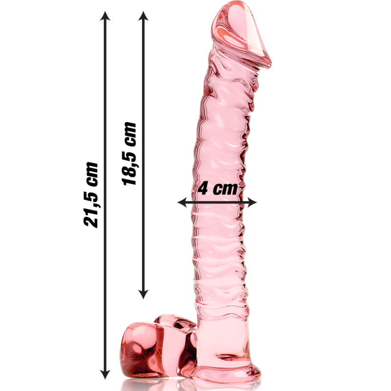 NEBULA SERIES BY IBIZA - MODEL 23 DILDO BOROSILICATE GLASS CLEAR 21.5 CM -O- 4 CM