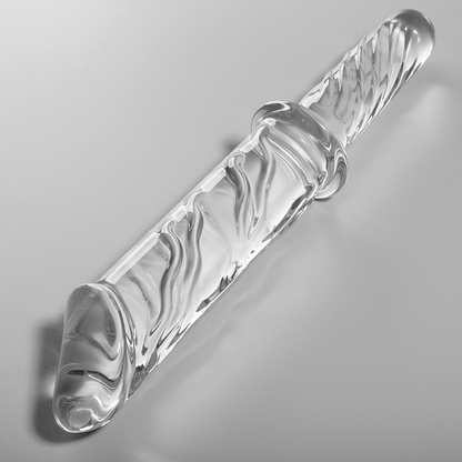 SERIE NEBULA DE IBIZA - MODELO 24 DILDO CRISTAL BOROSILICATO TRANSPARENTE 28,5 CM -O- 5 CM