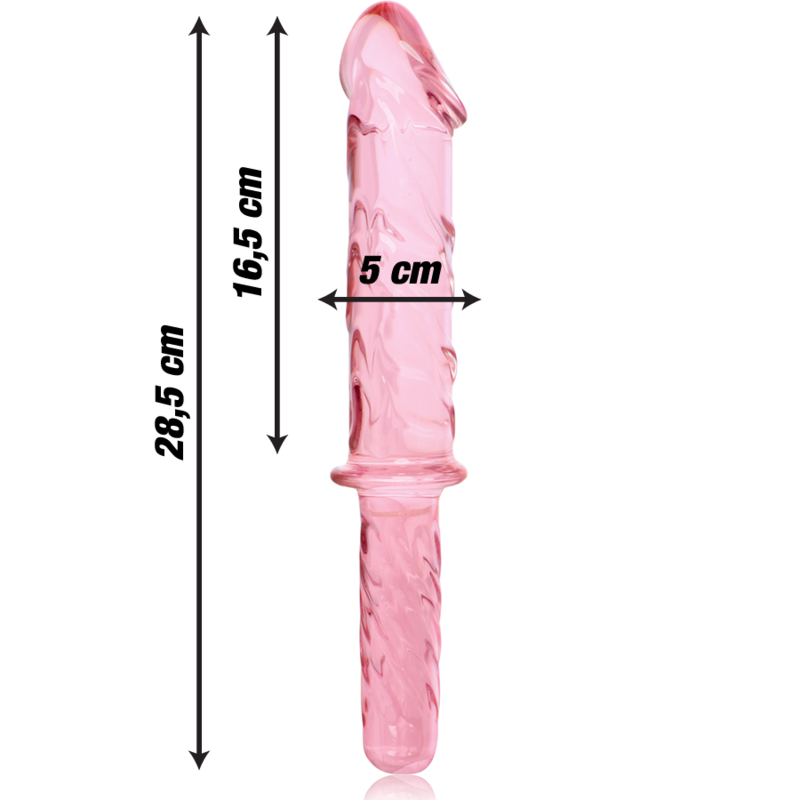 SERIE NEBULA DE IBIZA - MODELO 24 DILDO CRISTAL BOROSILICATO TRANSPARENTE 28,5 CM -O- 5 CM