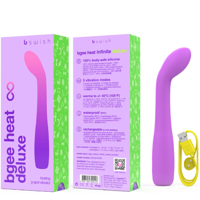 B SWISH - BGEE HEAT INFINITE DELUXE VIBRADOR RECARGABLE SILICONA LAVANDA