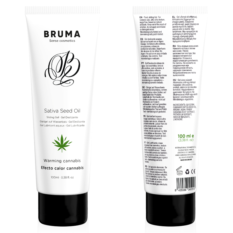 BRUMA - ACEITE DE SEMILLA DE SATIVA GEL DESLIZANTE CALIENTE SABOR CANNABIS 100 ML