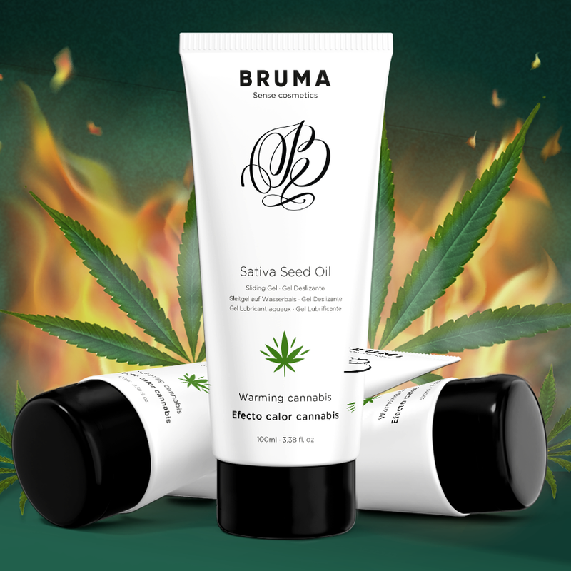 BRUMA - ACEITE DE SEMILLA DE SATIVA GEL DESLIZANTE CALIENTE SABOR CANNABIS 100 ML