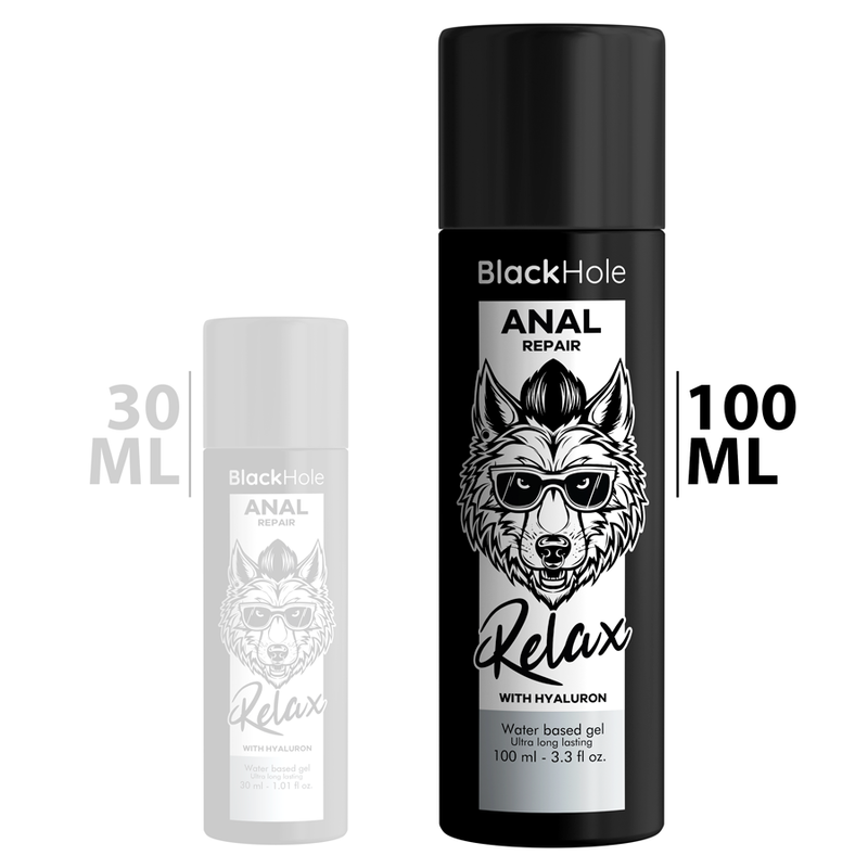 BLACK HOLE - REPARADOR ANAL RELAX A BASE DE AGUA CON HIALURÓN 100 ML