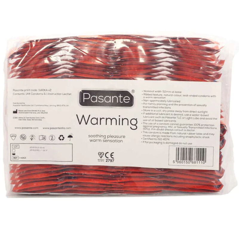 PASANTE - PRESERVATIVOS EFECTO CALOR BOLSA 144 UNIDADES