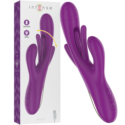 INTENSE - APOLO VIBRADOR MULTIFUNCIÓN RECARGABLE 7 VIBRACIONES CON MOVIMIENTO OSCILANTE MORADO