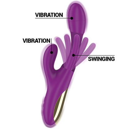 INTENSE - APOLO VIBRADOR MULTIFUNCIÓN RECARGABLE 7 VIBRACIONES CON MOVIMIENTO OSCILANTE MORADO