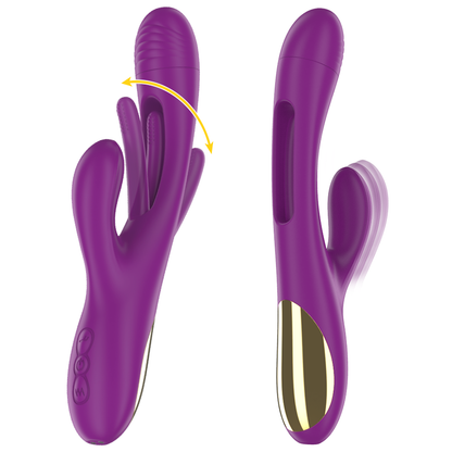 INTENSE - APOLO VIBRADOR MULTIFUNCIÓN RECARGABLE 7 VIBRACIONES CON MOVIMIENTO OSCILANTE MORADO