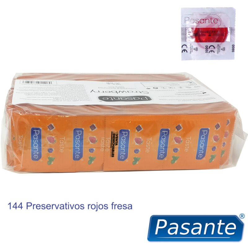 PASANTE - PRESERVATIVOS SABOR FRESA BOLSA 144 UNIDADES