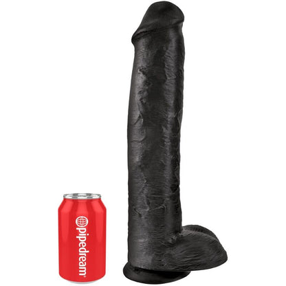 KING COCK - PENE REALISTA CON BOLAS 34,2 CM NEGRO