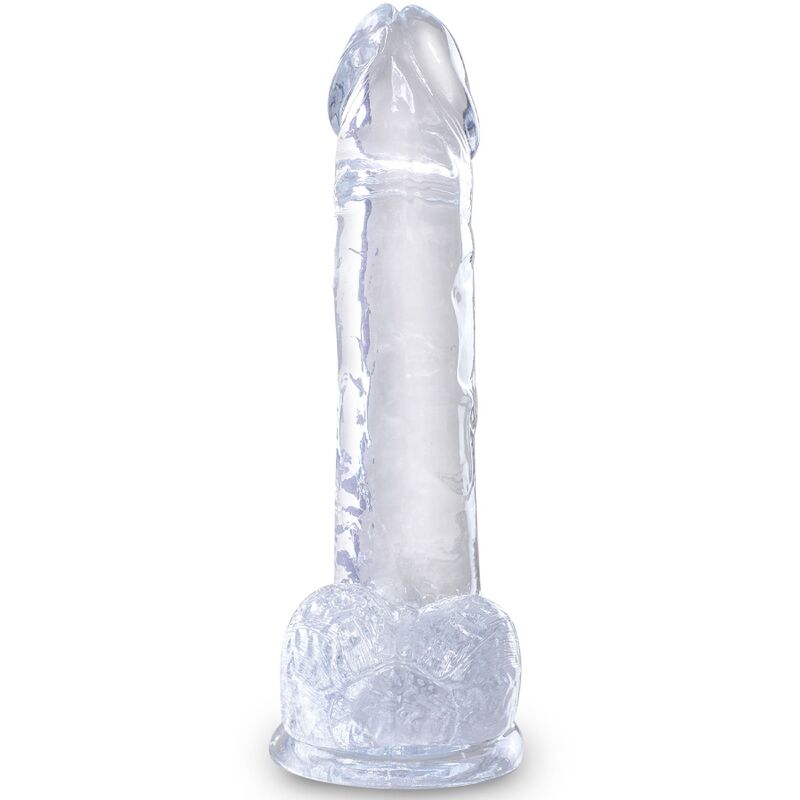 KING COCK - PENE REALISTA CLEAR CON BOLAS 15,2 CM TRANSPARENTE