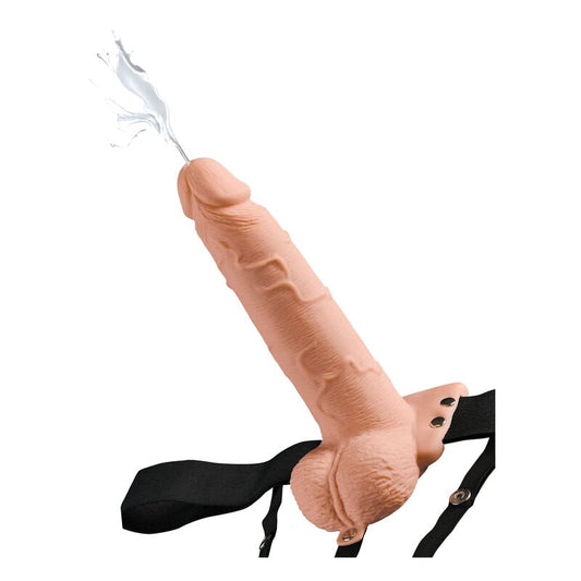 SERIE FETISH FANTASY - ARNÉS AJUSTABLE PENE REALISTA CON BOLAS SQUIRTING 19 CM