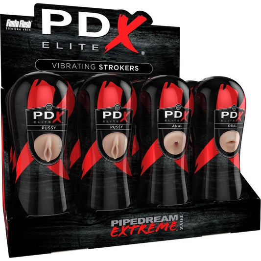 PDX ELITE - SET STROKER 12 UNIDADES: 6X VAGINA, 3X ANO, 3X BOCA