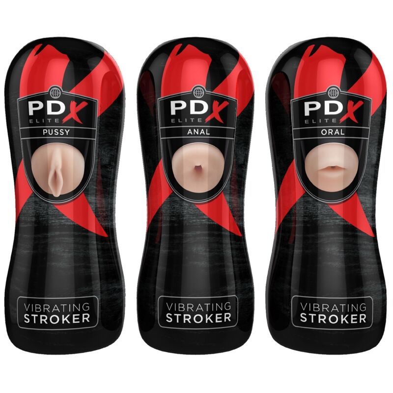 PDX ELITE - SET STROKER 12 UNIDADES: 6X VAGINA, 3X ANO, 3X BOCA