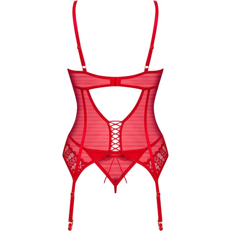 OBSESSIVE - CORSÉ Y TANGA INGRIDIA ROJO XS/S