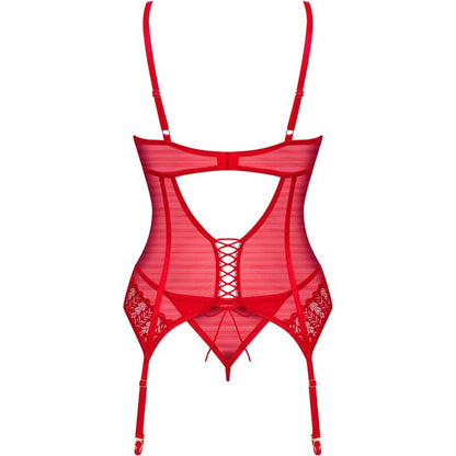 OBSESSIVE - CORSÉ Y TANGA INGRIDIA ROJO XS/S